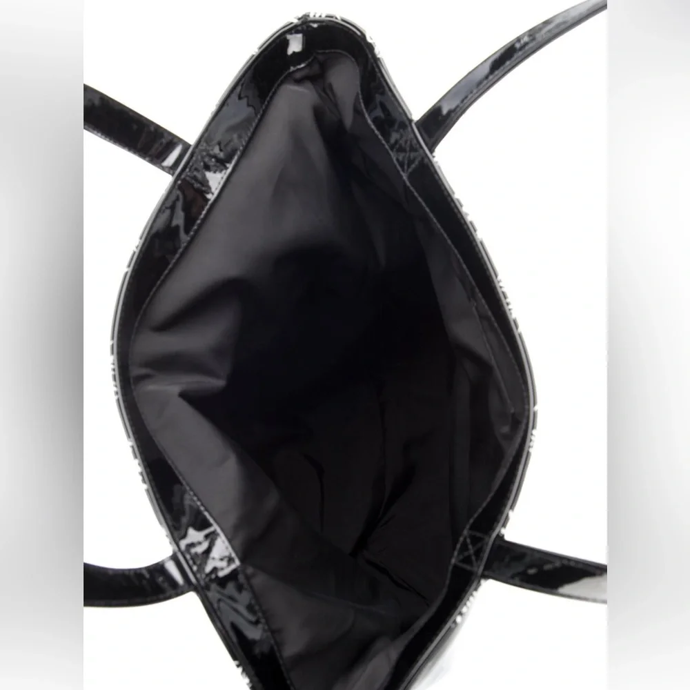 ALEXANDER WANG Printed Patent Leather Tote Black All‎ Over Print Luxury Chic